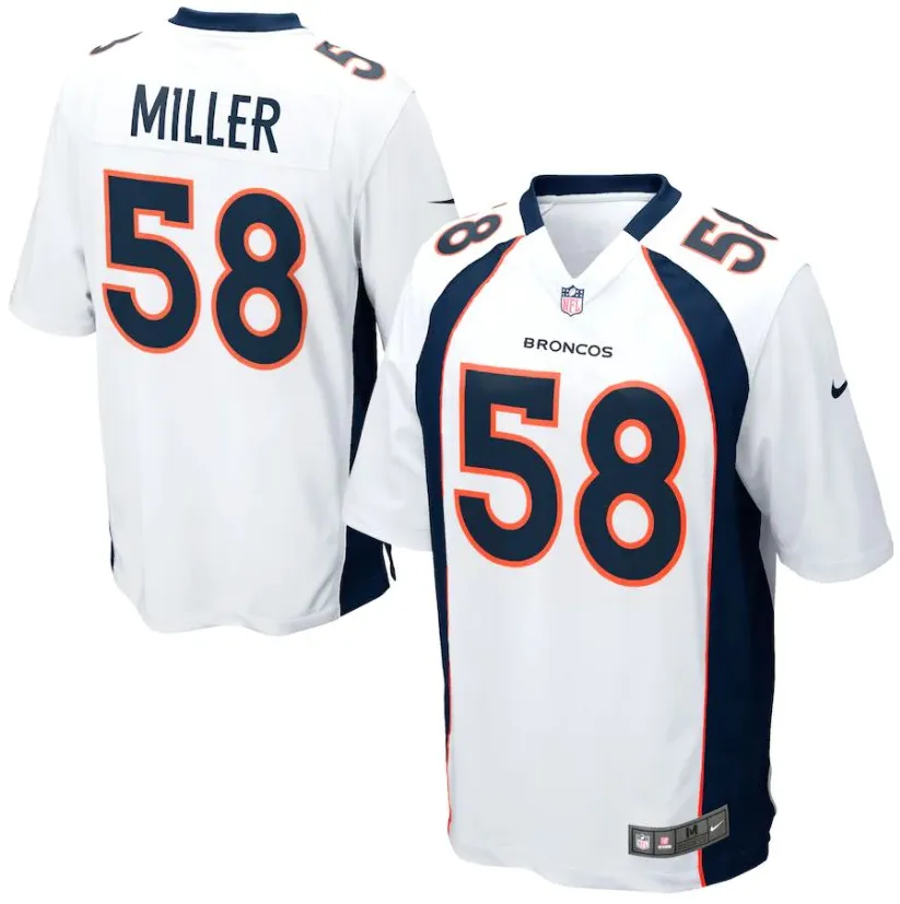 Van Miller Denver Broncos - White
