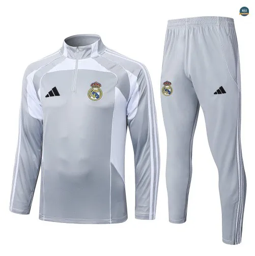Survetement Enfant foot Real Madrid 2026/27 Gris/Blanc