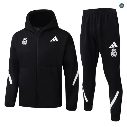 Veste Survetement foot à capuche Real Madrid 2026/27 Noir