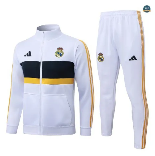 Acheter Veste Survetement Enfant Foot Real Madrid 2026/27 Blanc/