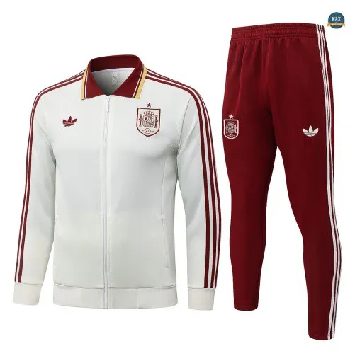 Veste Survetement Foot Espagne 2026/27 blanc cassé