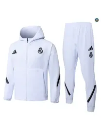 Veste Survetement foot à capuche Real Madrid 2026/27 Blanc