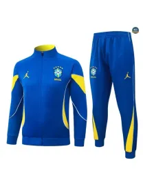 Achetez Veste Survetement Enfant Foot Brésil 2026/27 Blanc/Jaun