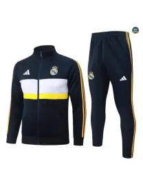 Soldes Veste Survetement Foot Real Madrid 2026/27 Vert/Blanc/Jau
