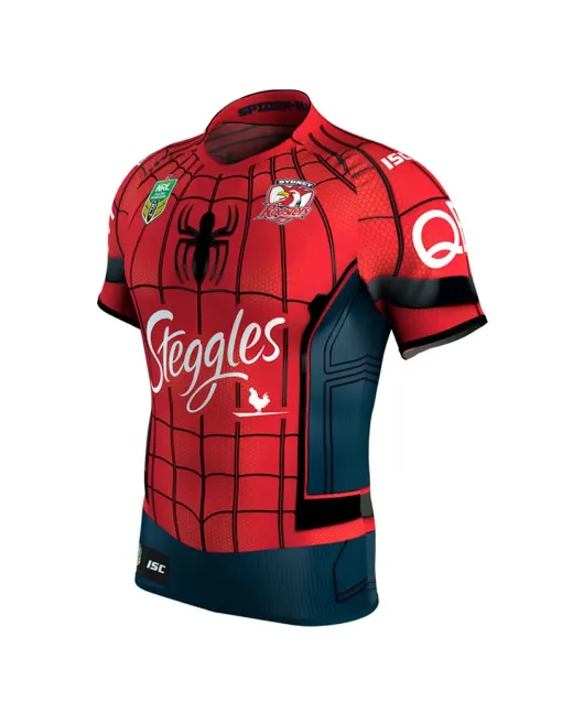Sydney Roosters 2017 Nrl Spiderman Marvel S/s