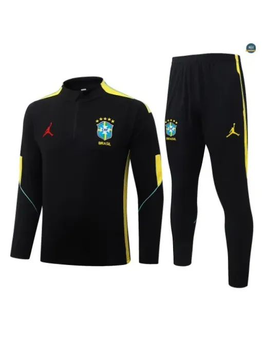 Survetement Enfant foot Brésil 2026/27 Noir/Jaune