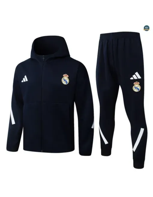 Veste Survetement foot à capuche Real Madrid 2026/27 Bleu Marine