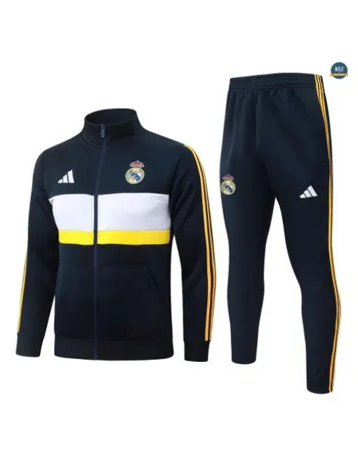 Soldes Veste Survetement Foot Real Madrid 2026/27 Vert/Blanc/Jau