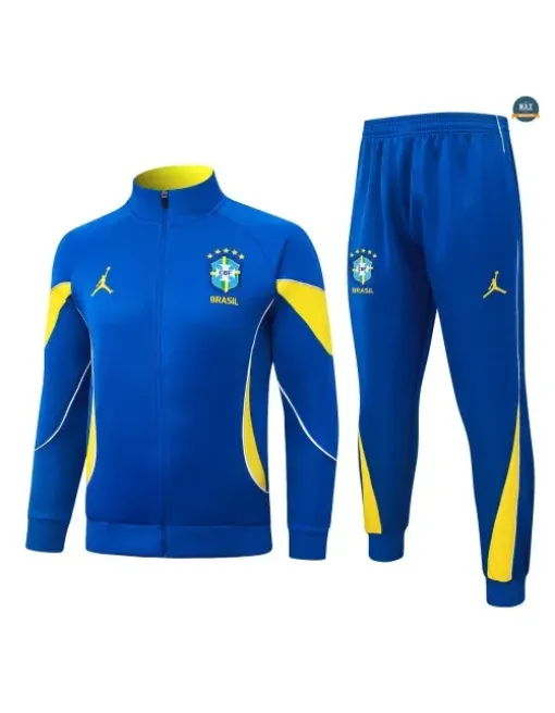 Veste Survetement Foot Brésil 2026/27 Blanc/Jaune