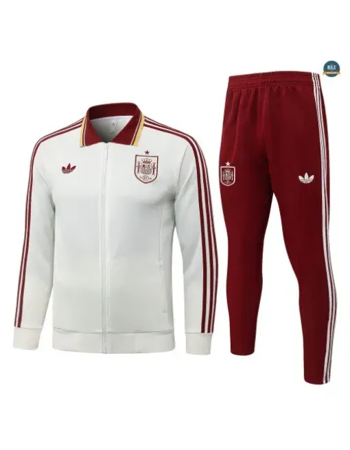 Veste Survetement Foot Espagne 2026/27 blanc cassé