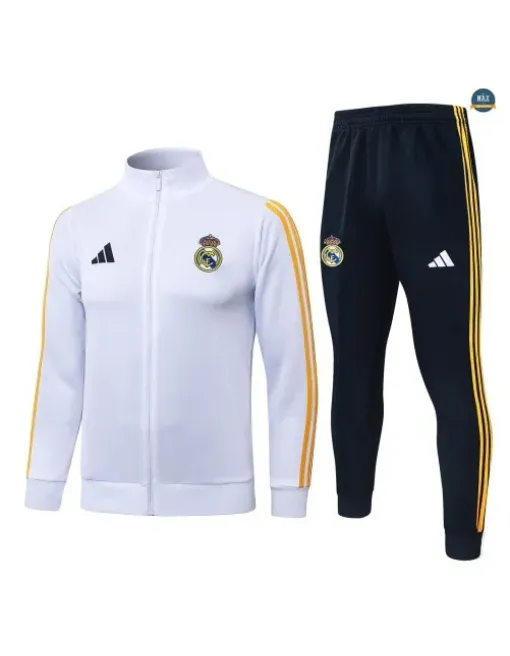 Veste Survetement Foot Real Madrid 2026/27 Blanc/Jaune